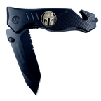 GL3-017 Mandalorian Inspired 3-in-1 Police Tactical Rescue knife tool knife Star Wars parody with Seatbelt Cutter, Steel Serrated Blade, Glass Breaker - 