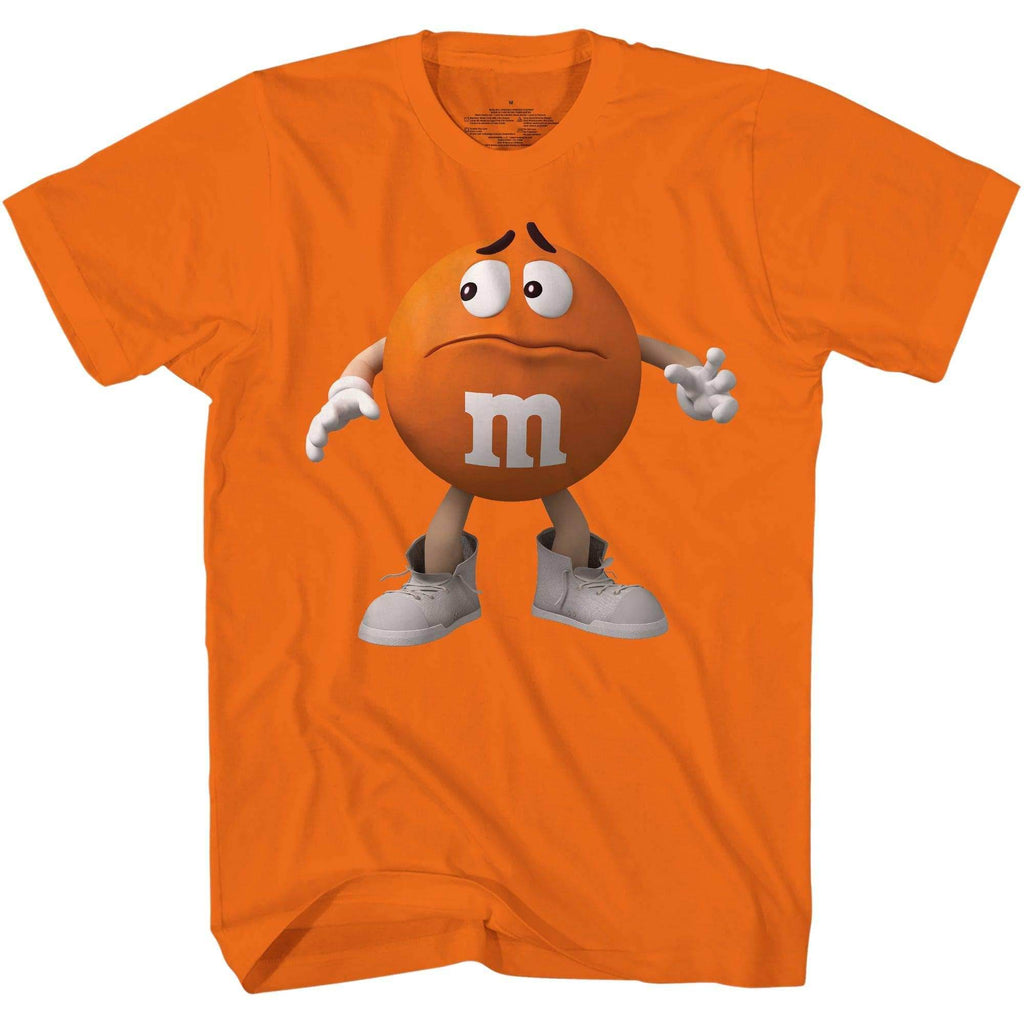 M&M's Candy Character Face Adult T-Shirt - XS / Orange