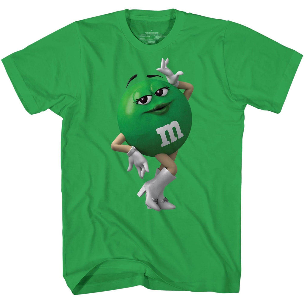 M&M's Candy Character Face Adult T-Shirt - XS / Green