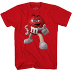 M&M's Candy Character Face Adult T-Shirt - XS / Red