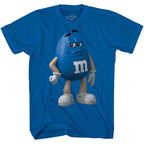 M&M's Candy Character Face Adult T-Shirt - XS / Blue