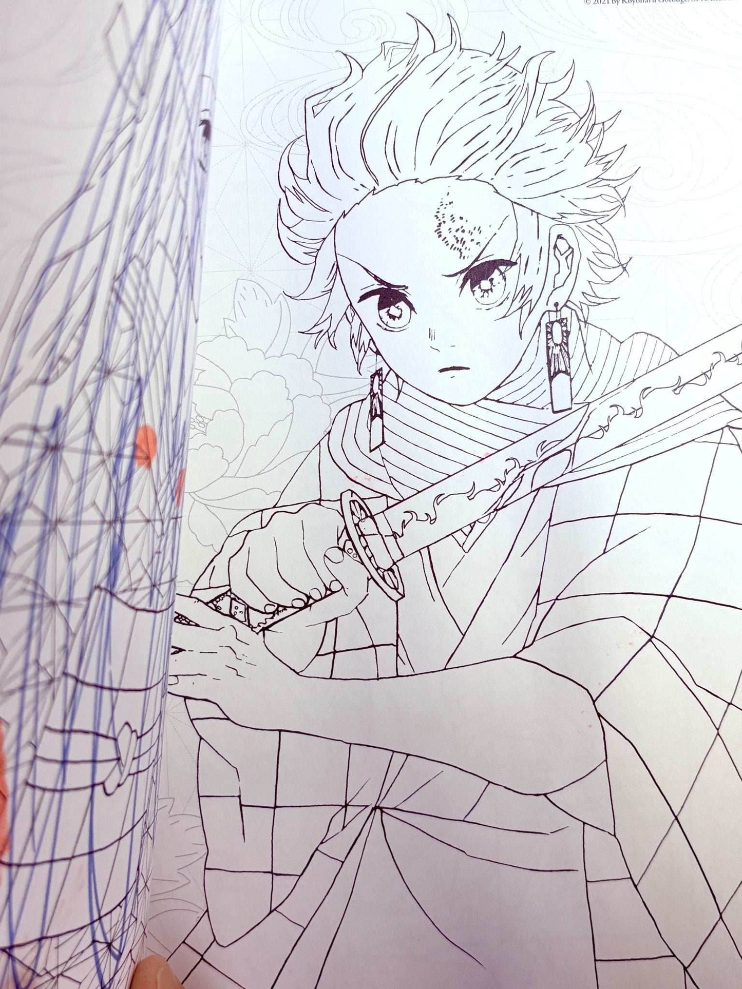 Demon Slayer The Official Coloring Book (3 Pages Colored) - 