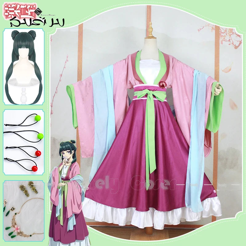 Maomao Cosplay Costume Anime The Apothecary Diaries Hanfu Antiquity Uniform Necklace Earrings Hairpins Girls Women