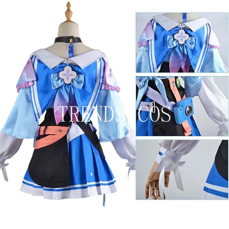 March 7th Cosplay Costume  Big Size March 7th Dress Wig Role Play  Outfits for comic con