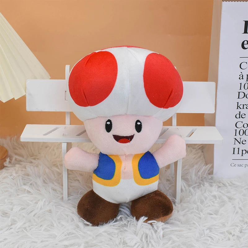 Mario Bros Ice Fire Flower Anime Figure Soft Plush Toy Cute Koopa Troopa Boo Red Toad Peluche Dolls Gift