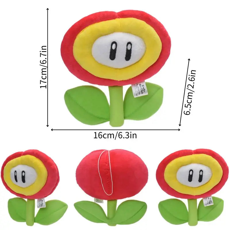 Mario Bros Ice Fire Flower Anime Figure Soft Plush Toy Cute Koopa Troopa Boo Red Toad Peluche Dolls Gift