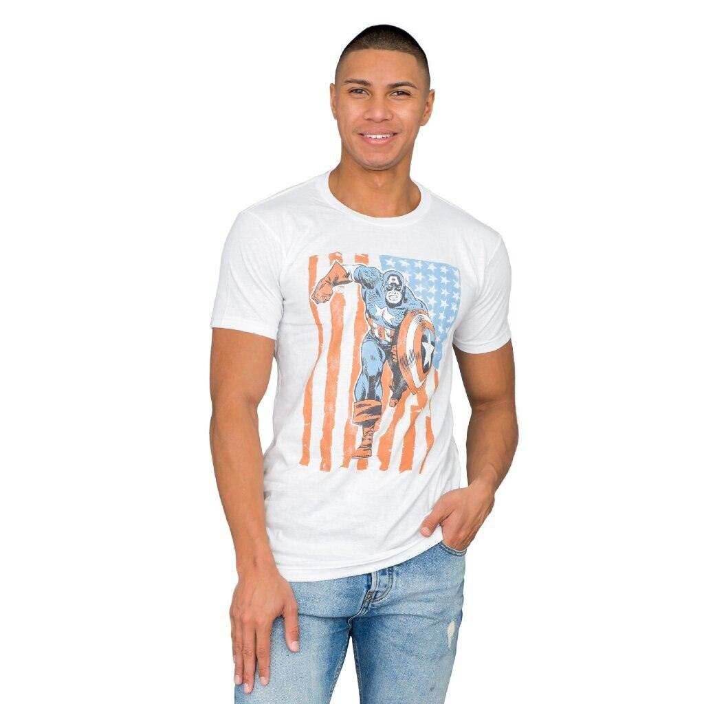 Marvel Captain America Flag T-Shirt - S