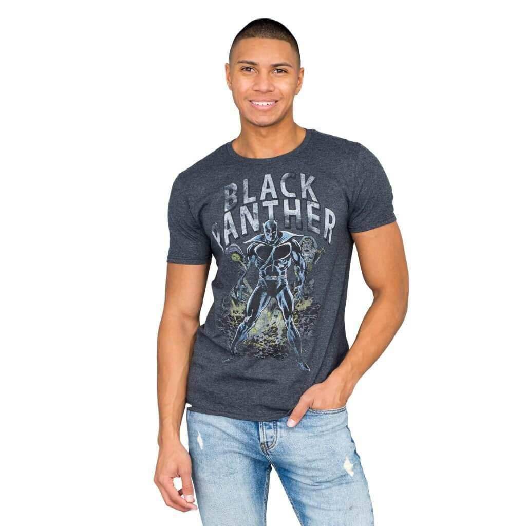 Marvel Comics Black Panther Comic Charcoal T-shirt - S