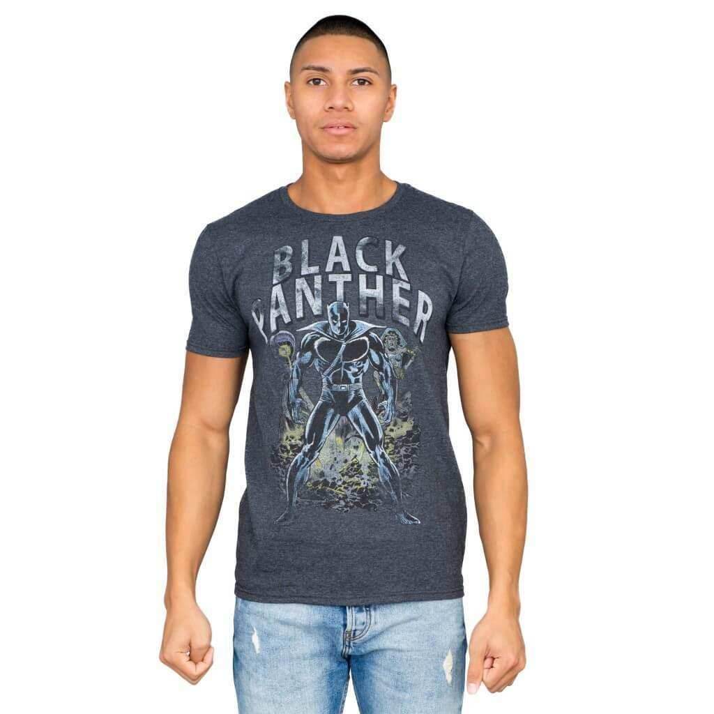 Marvel Comics Black Panther Comic Charcoal T-shirt - S