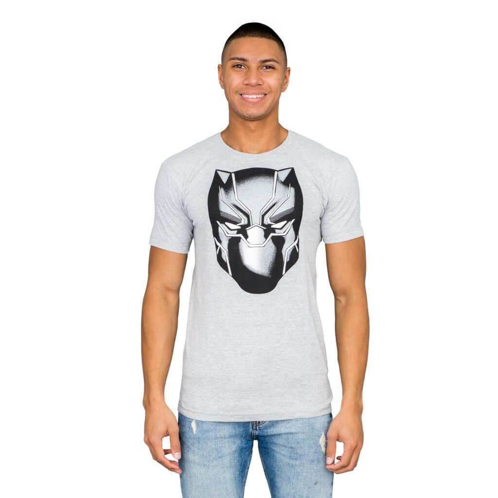 Marvel Comics Black Panther Headshot Heather Gray T-shirt - S
