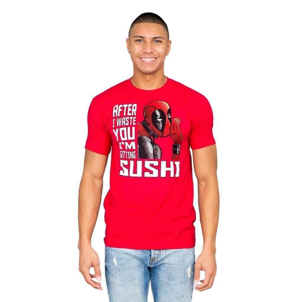 Marvel Comics Deadpool Sushi Red T-shirt - S