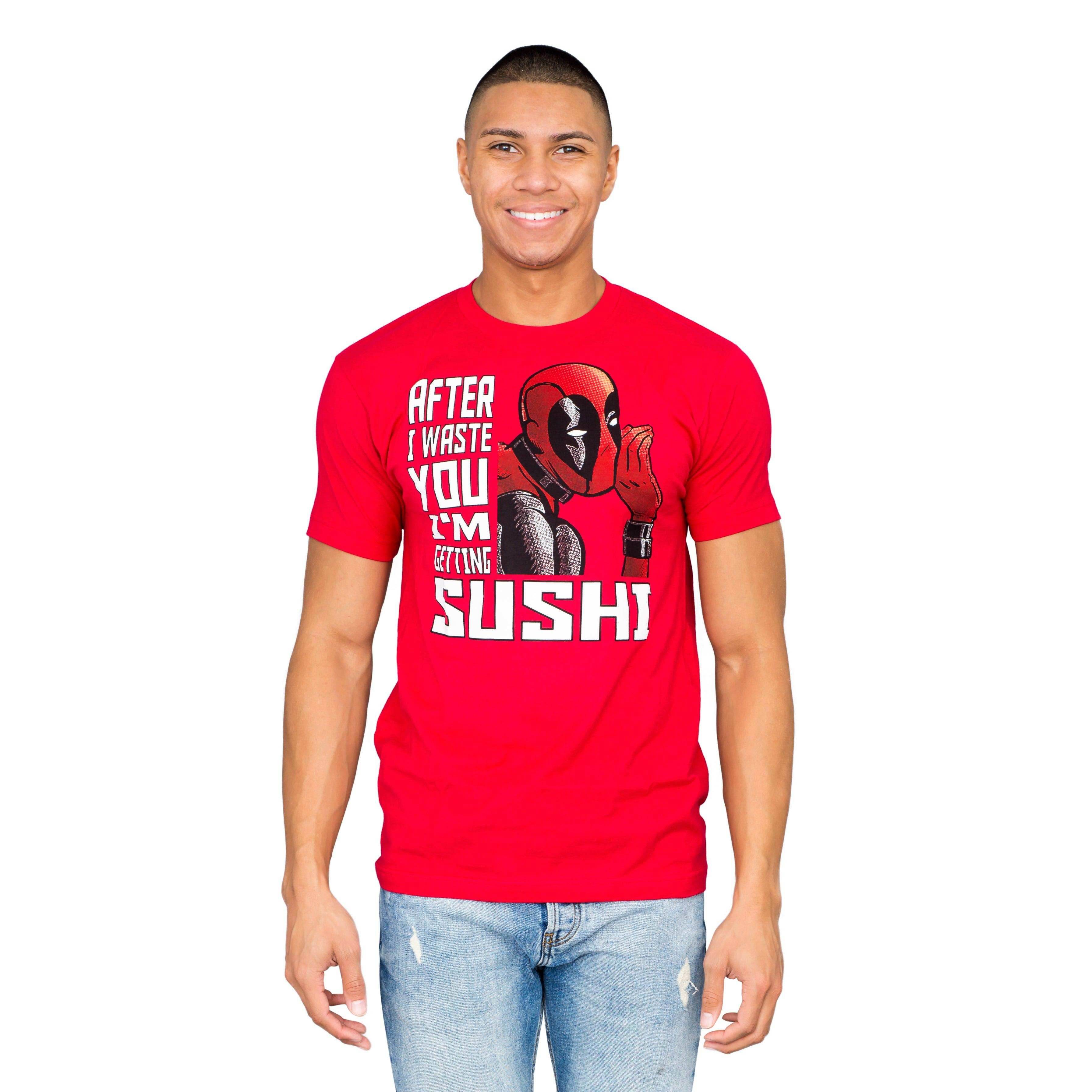 Marvel Comics Deadpool Sushi Red T-shirt - M