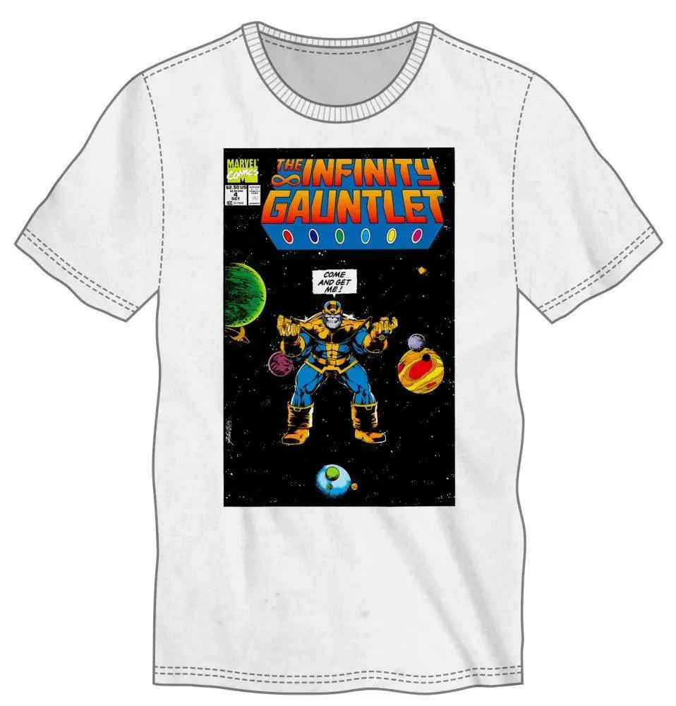 Marvel Comics Thanos The Infinity Gauntlet Men's White T-Shirt Tee Shirt