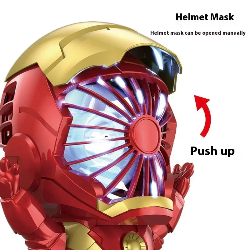 New Marvel Iron Man Electric Silent Fan Ironmanhandheld Fan Usb Charging Durable Mini Kids Fan Boy Toys Summer Birthday Gift