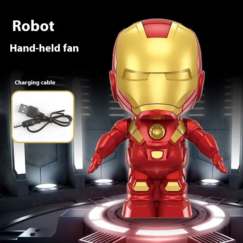 New Marvel Iron Man Electric Silent Fan Ironmanhandheld Fan Usb Charging Durable Mini Kids Fan Boy Toys Summer Birthday Gift