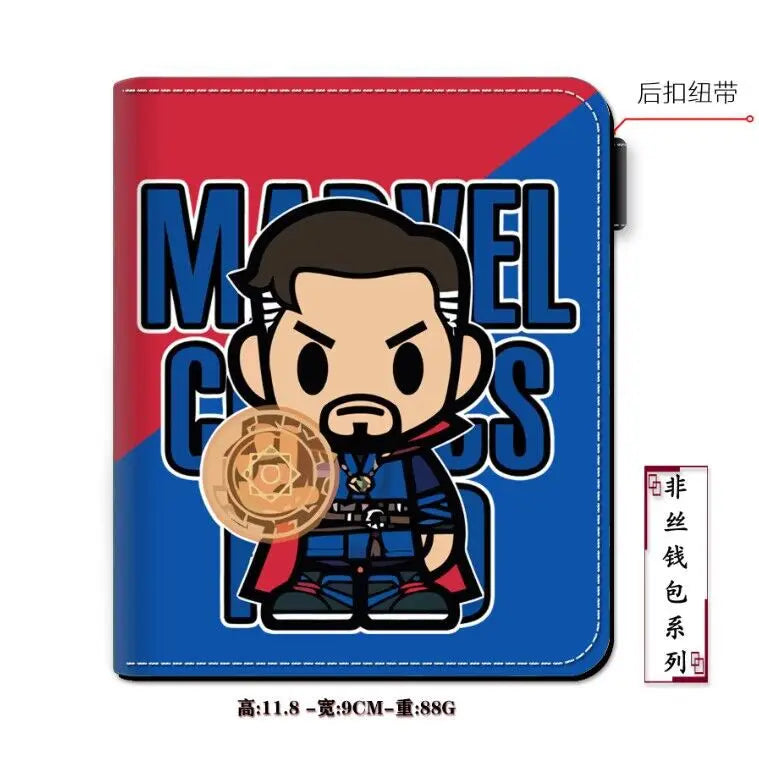 Marvel Spiderman PU Leather Wallet Disney Figure Hero Iron Man Pattern Coin Purse Men Women Multifunctional Card Holder Clutch