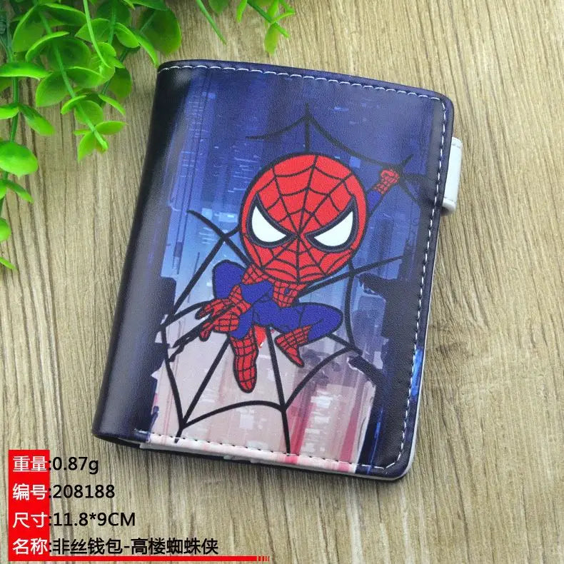 Marvel Spiderman PU Leather Wallet Disney Figure Hero Iron Man Pattern Coin Purse Men Women Multifunctional Card Holder Clutch