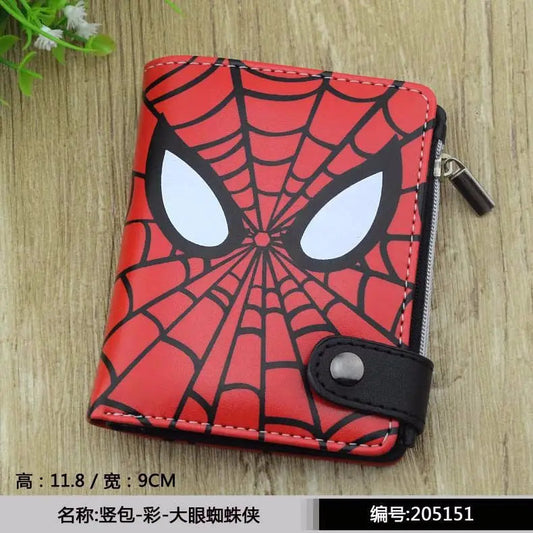 Marvel Spiderman PU Leather Wallet Disney Figure Hero Iron Man Pattern Coin Purse Men Women Multifunctional Card Holder Clutch