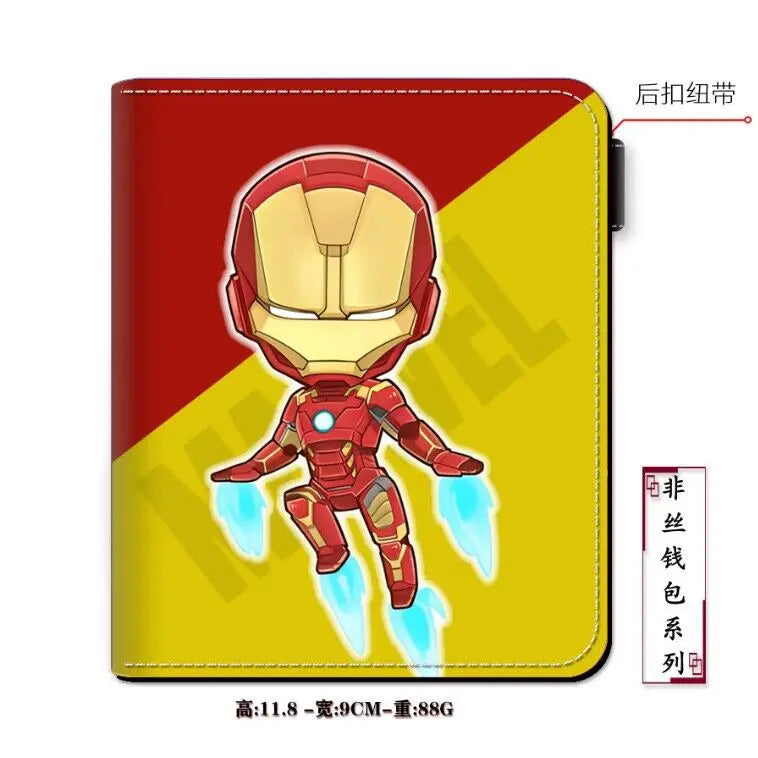 Marvel Spiderman PU Leather Wallet Disney Figure Hero Iron Man Pattern Coin Purse Men Women Multifunctional Card Holder Clutch