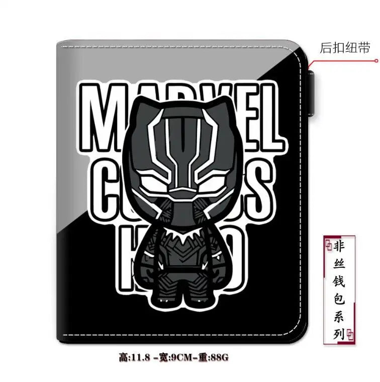 Marvel Spiderman PU Leather Wallet Disney Figure Hero Iron Man Pattern Coin Purse Men Women Multifunctional Card Holder Clutch