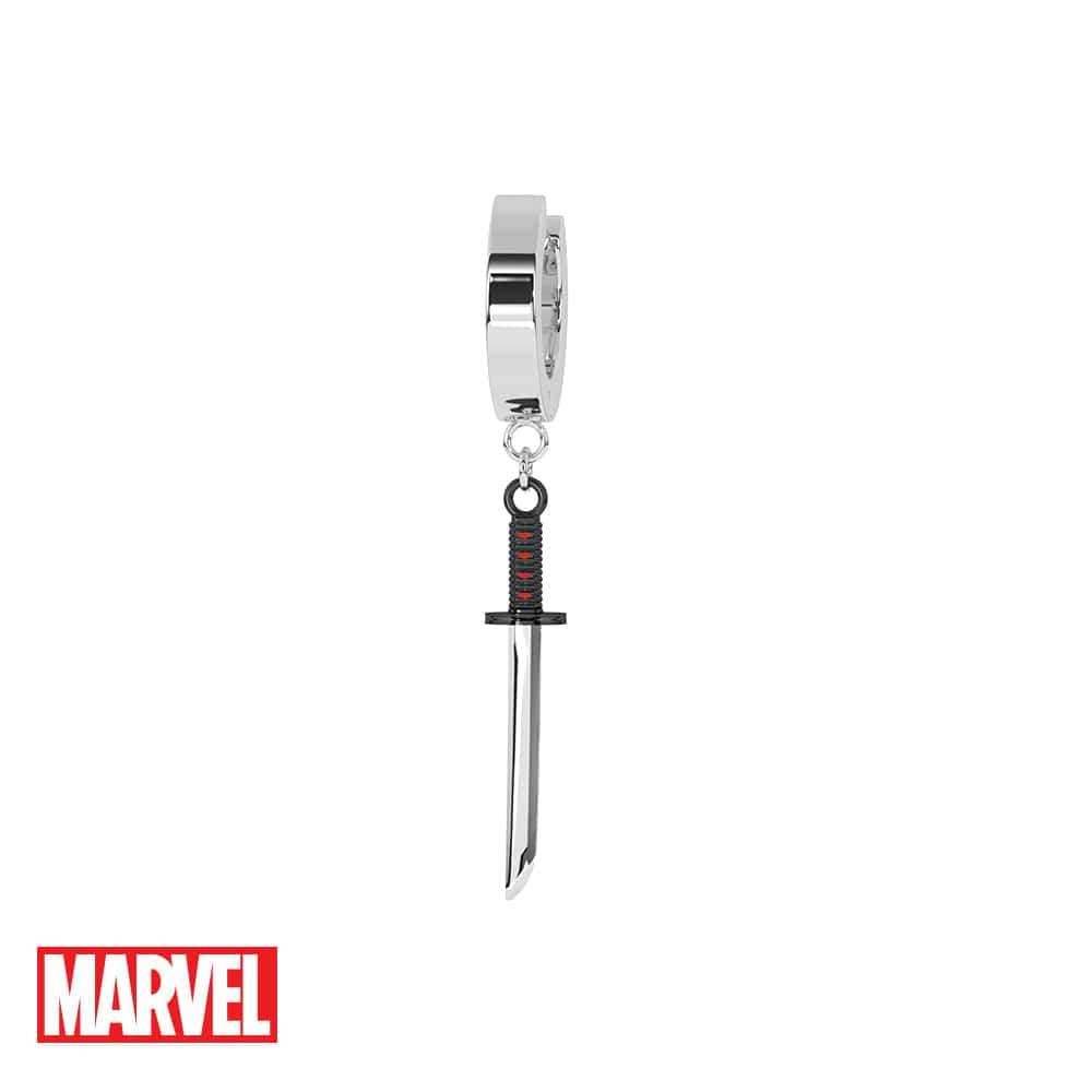 Marvel™ Deadpool Katana Earring - Chrome / Single