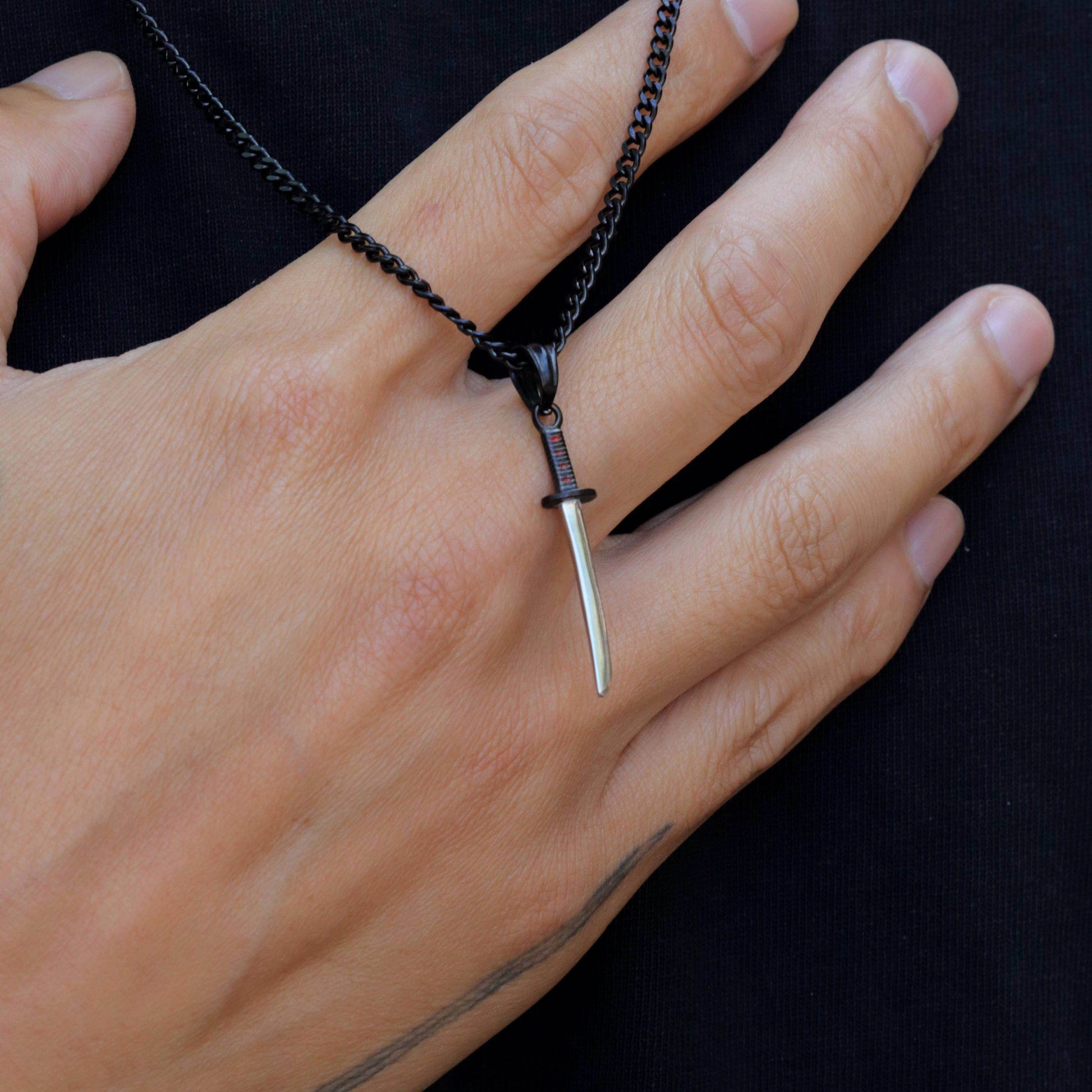 Marvel™ Deadpool Katana Necklace - Black