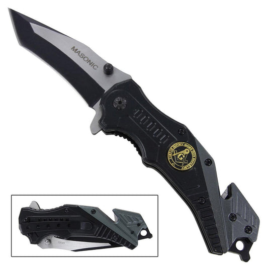 Masonic Two-Tone Spring Assisted Knife-0