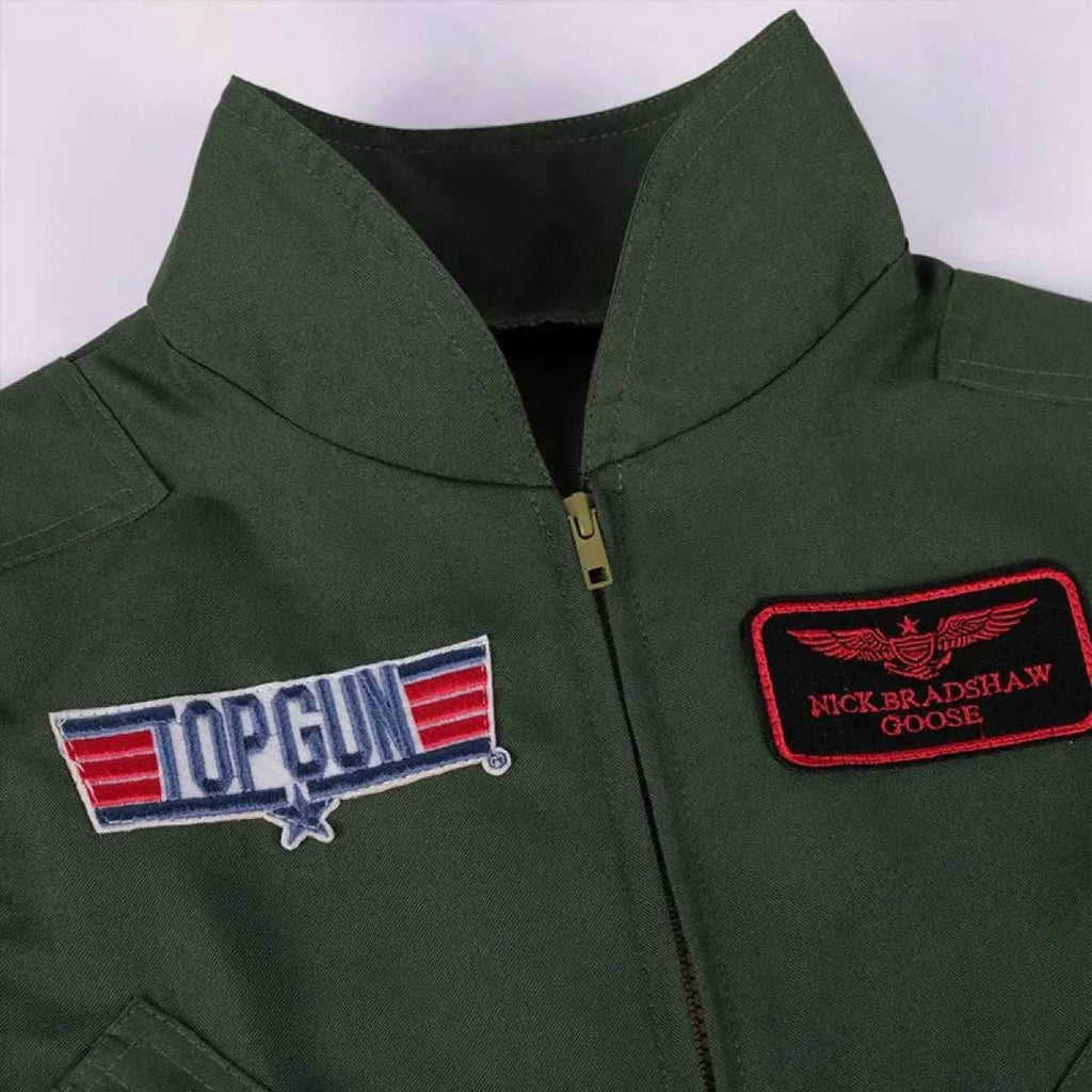 Top Gun Maverick Flight Suit – Pilot Cosplay Costume with Glasses - Maverick / S