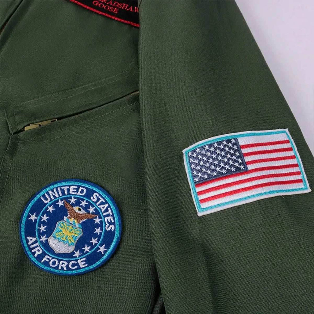 Top Gun Maverick Flight Suit – Pilot Cosplay Costume with Glasses - Maverick / S