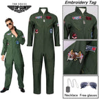 Top Gun Maverick Flight Suit – Pilot Cosplay Costume with Glasses - Maverick / S