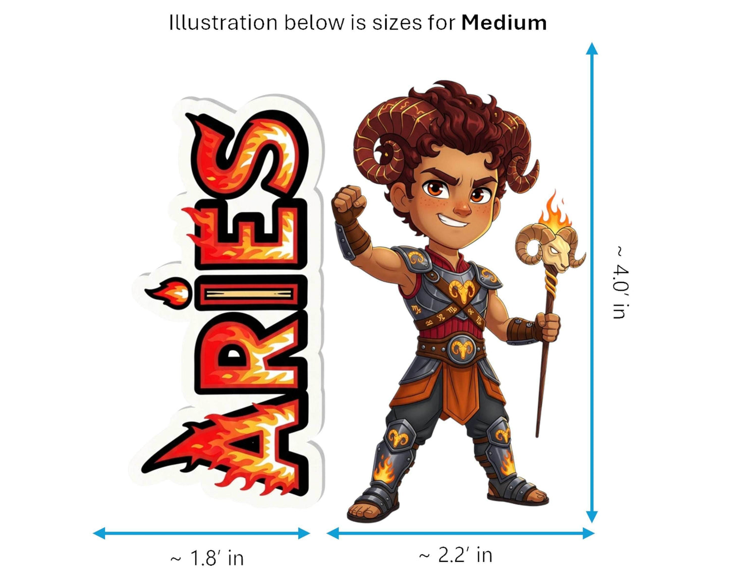 Aries Sticker and Magnet - the Daring Ram Horoskins™ – Zodiac Fire Sign | Waterproof & UV-Proof - Sticker / Medium