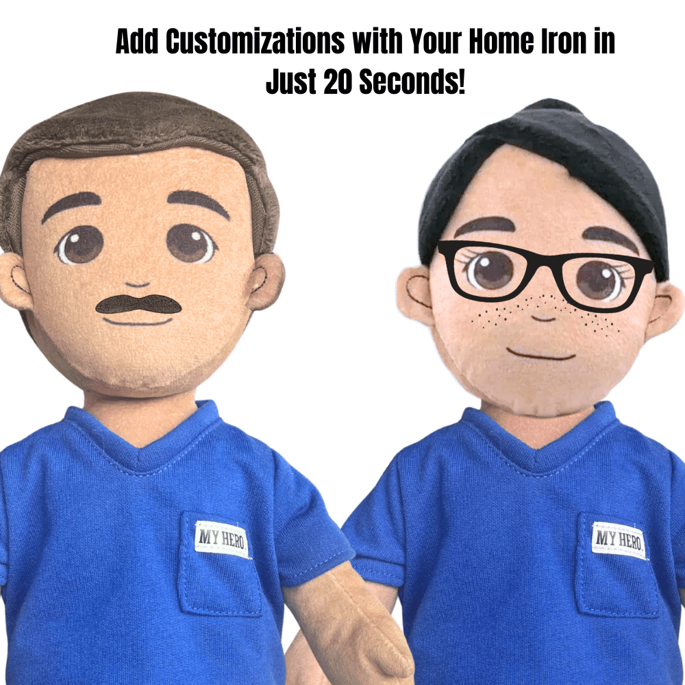 Custom Plush Doll - Add Mustache, Freckles, Glasses, and More | DIY Friendly