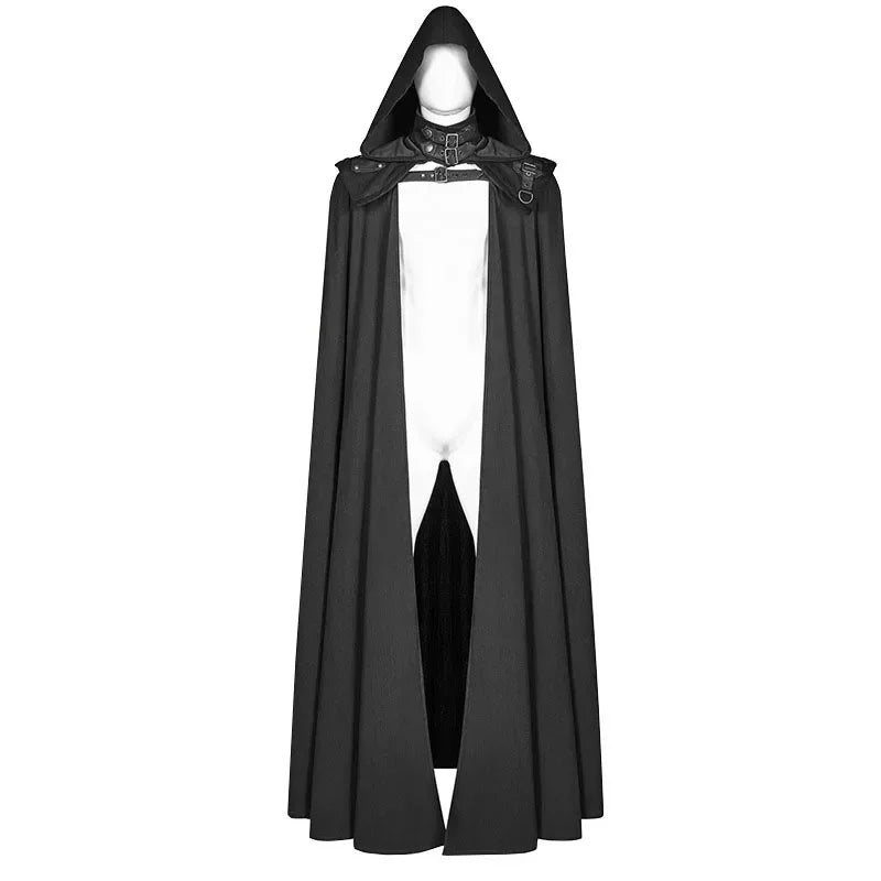 Medieval Clothes Cloak Cape Robe Steampunk Costume Gothic Hood Outfit Men Death Vampire Dark Knight Warrior Cosplay for Adult