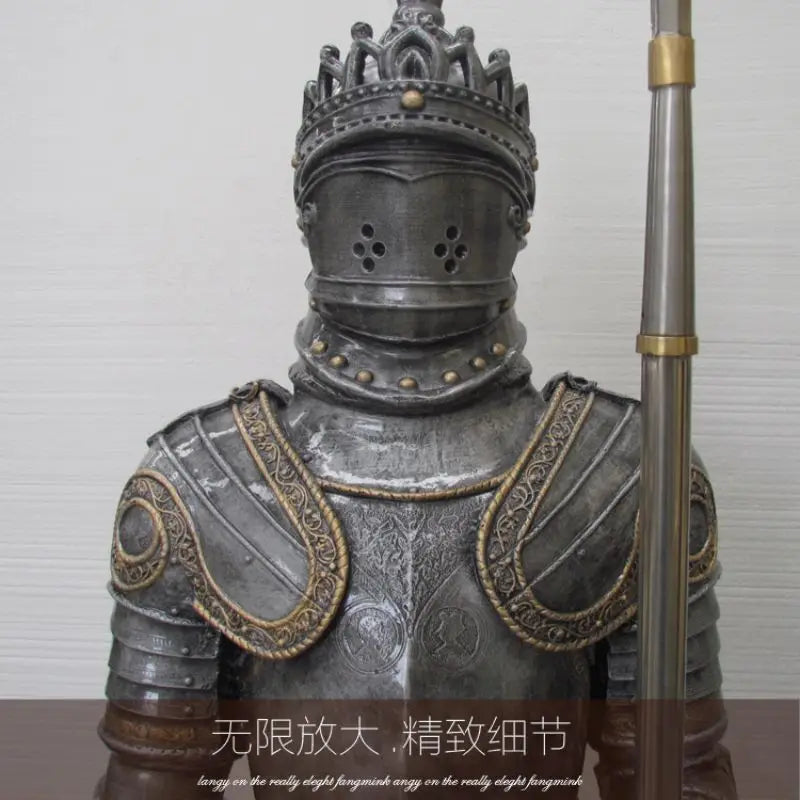 Medieval European style retro armor knight sculpture bar cafe western restaurant fiberglass soft decoration