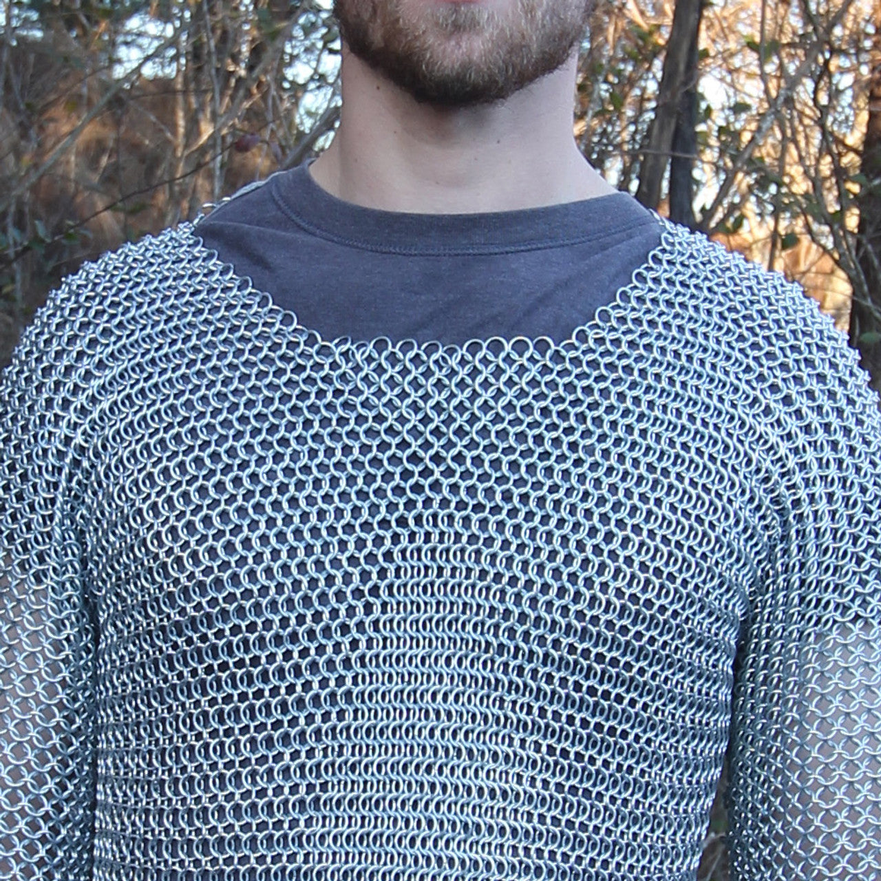 Medieval Knights Full Sleeve Hauberk Chainmail Large