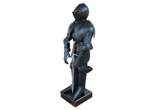 Medieval Mini Black Knight 14th Century Statute