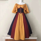 Medieval Renaissance Dress – Corset Gown, Plus Size Cosplay - Yellow / S