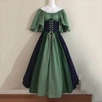 Medieval Renaissance Dress – Corset Gown, Plus Size Cosplay - Green / S