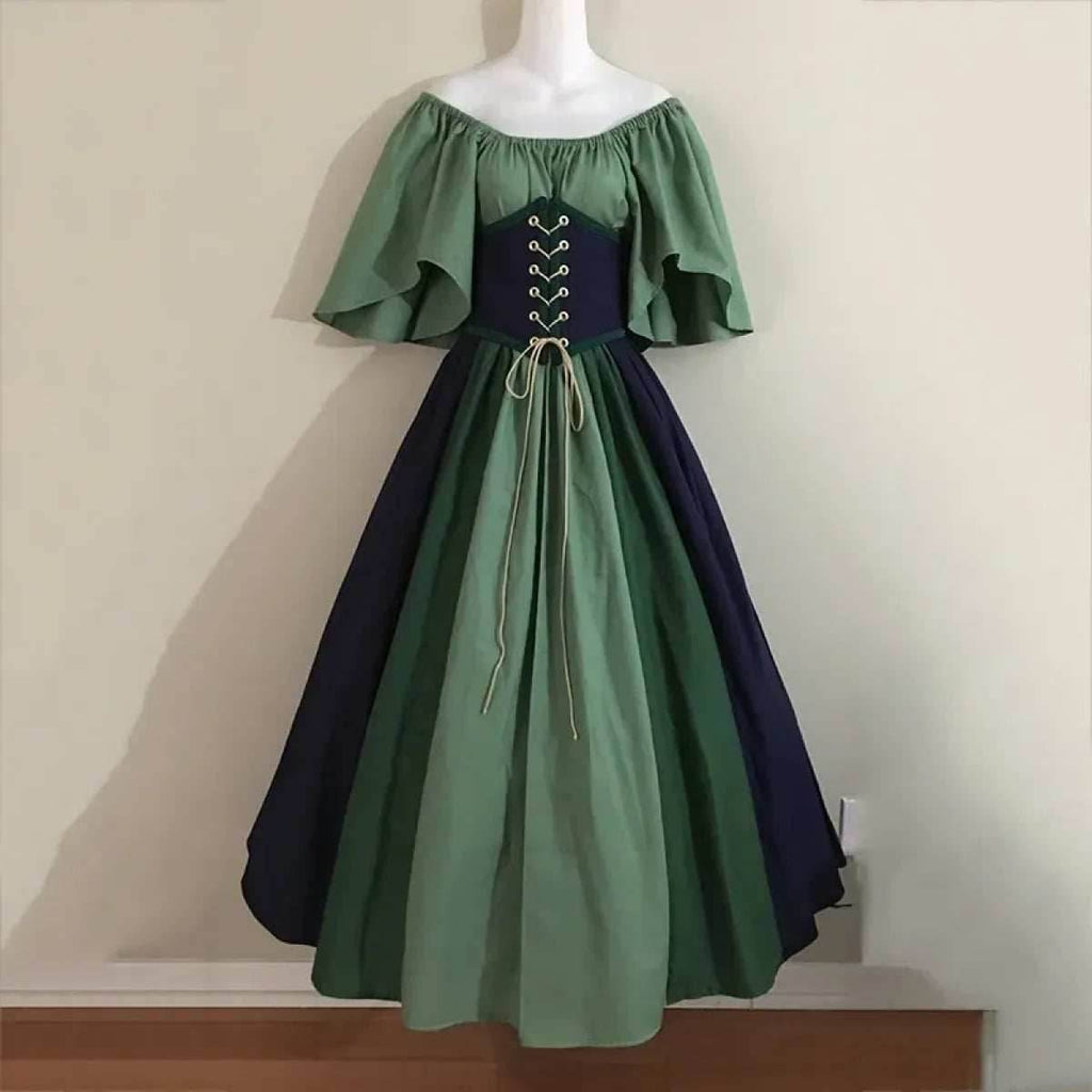 Medieval Renaissance Dress – Corset Gown, Plus Size Cosplay - Yellow / S