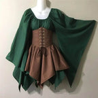 Medieval Renaissance Dress – Full Sleeve Costume with Corset - Beige / S