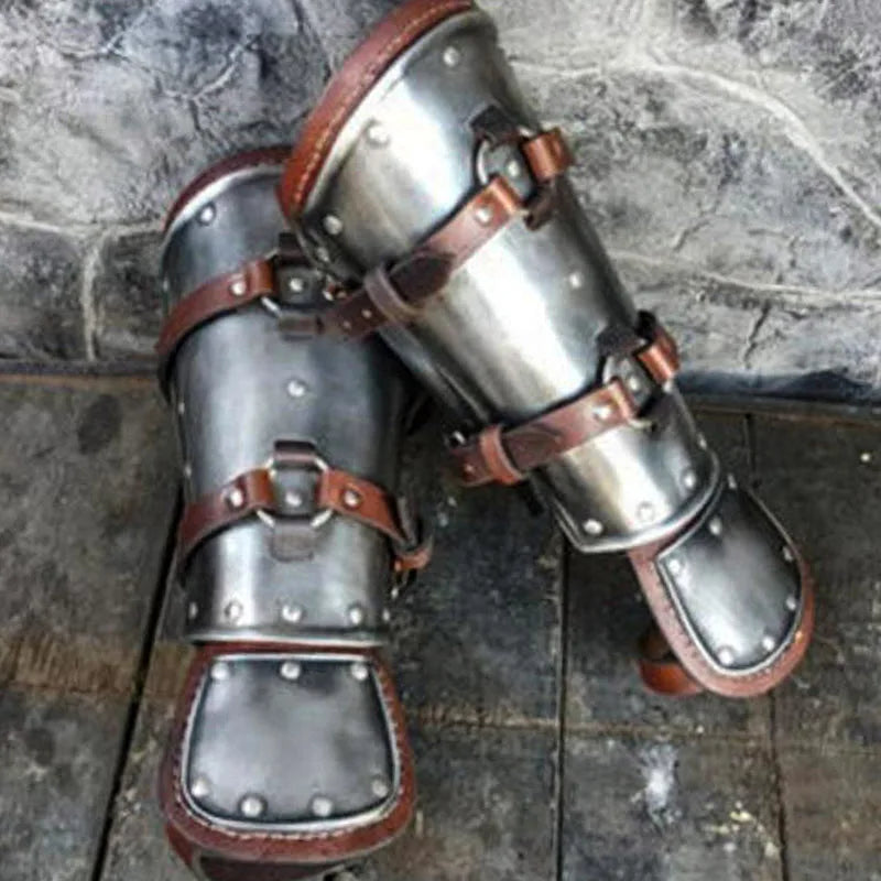 Medieval Steampunk Leather Bracer Vambraces Viking Knight War Battle Gauntlet Gloves Retro Adjustable Strap Buckle Cosplay Props