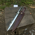 Silver Wire Medieval Quillon Dagger | Mirror Polish Handmade Steel Blade