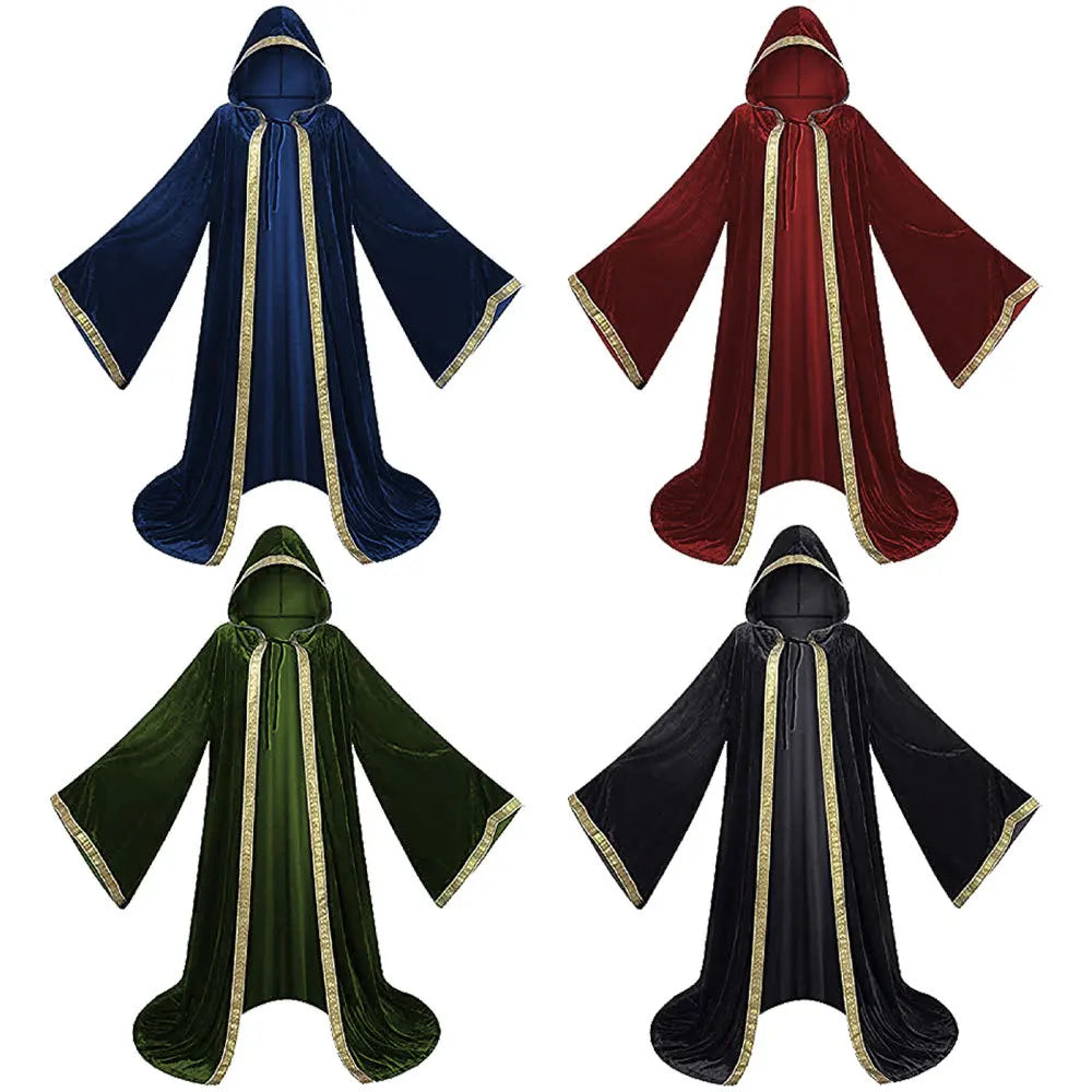 Medieval  Velvet Hooded Cloak Halloween