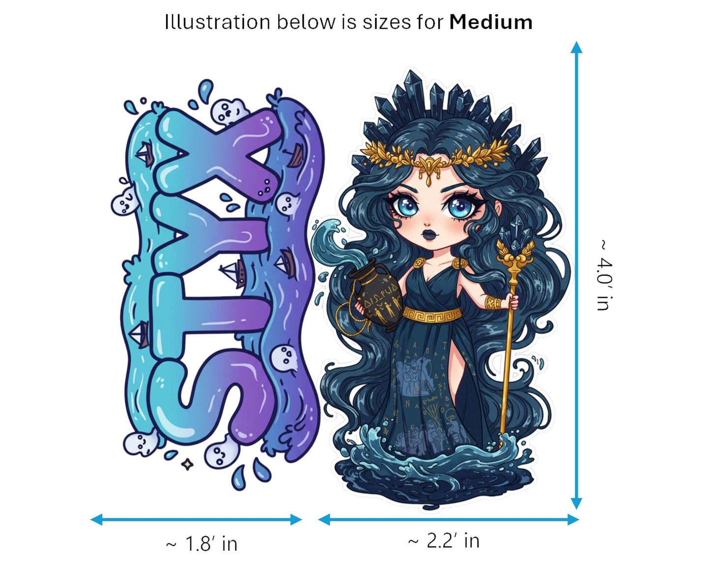 Styx Sticker and Magnet - Goddess of Oaths Mythkins™ – Underworld River Goddess | Waterproof & UV-Proof - Sticker / Medium