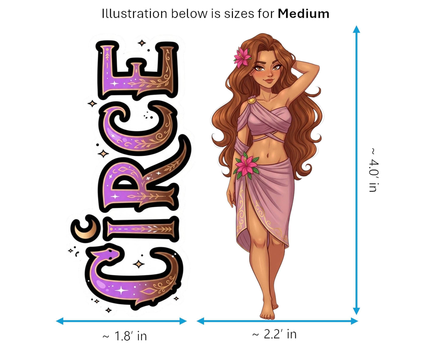 Circe Sticker and Magnet - the Divine Nymph Mythkins™ – Greek Mythology Nymph | Waterproof & UV-Proof - Sticker / Medium