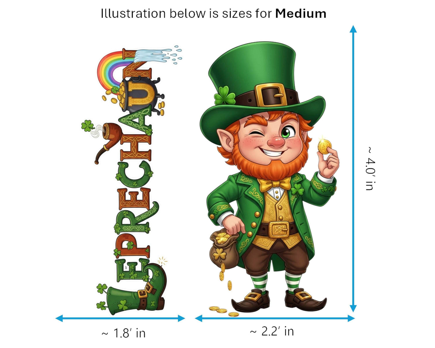 Leprechaun Sticker and Magnet - Guardian of the Gold Mythkins™ – Irish Folklore Fairy | Waterproof & UV-Proof - Sticker / Medium