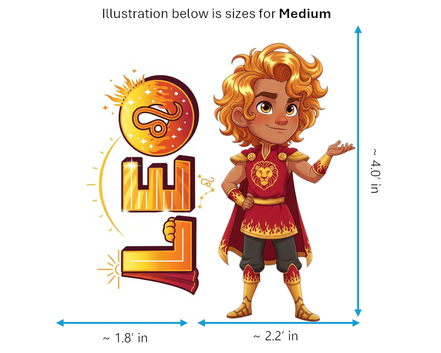 Leo Sticker and Magnet - the Regal Lion Horoskins™ – Zodiac Fire Sign | Waterproof & UV-Proof - Sticker / Medium