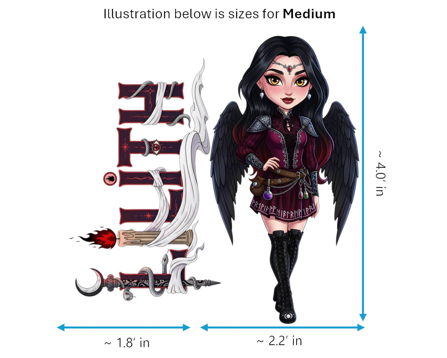 Lilith Sticker and Magnet - Queen of the Night Biblikins™ – Primordial Figure of Folklore | Waterproof & UV-Proof - Sticker / Medium