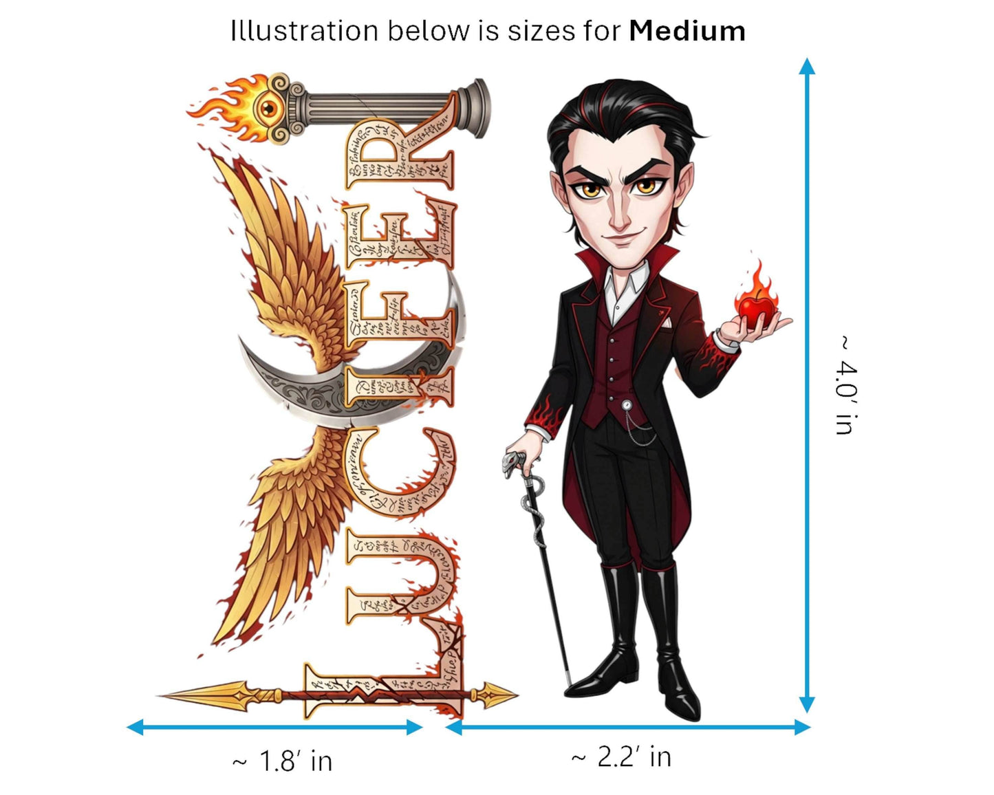 Lucifer Sticker and Magnet - the Light-Bringer Biblikins™ – The Fallen Angel | Waterproof & UV-Proof - Sticker / Medium