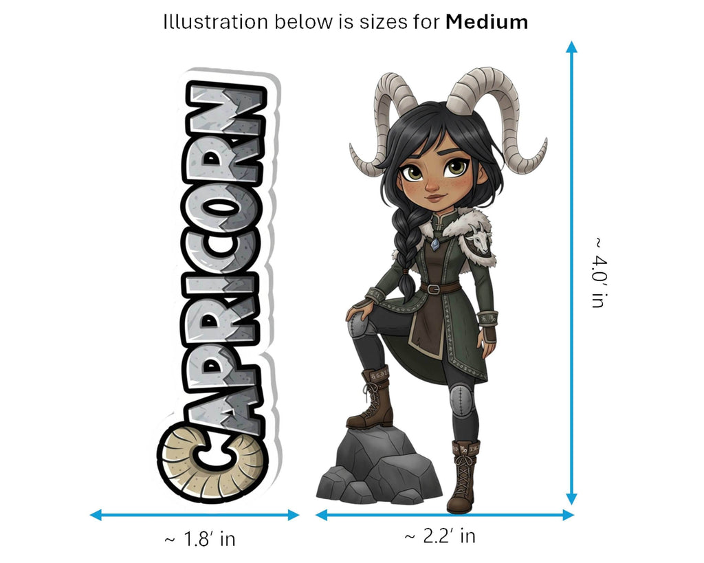 Capricorn Sticker and Magnet - Mountain Climber Horoskins™ – Zodiac Earth Sign | Waterproof & UV-Proof - Sticker / Medium